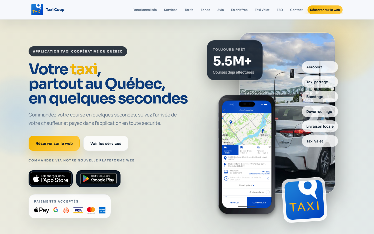TaxiCoop application interface